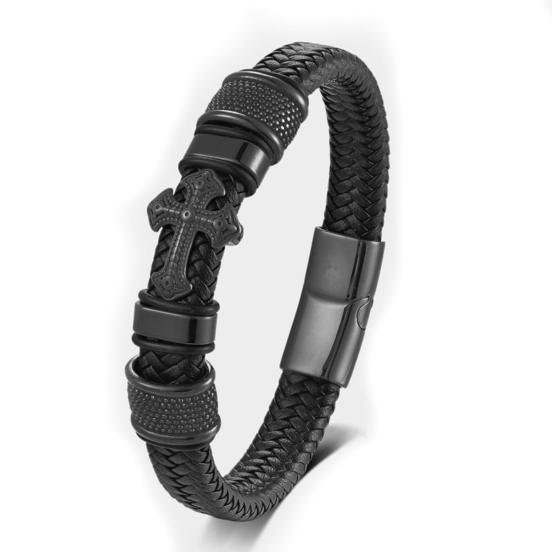 Rozsdamentes acél karkötő elektroplakált bevonattal, férfiaknak, hip-hop stílus, geometriai dizájn