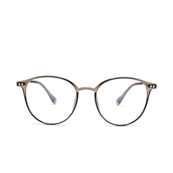 Olvasószemüveg multifokális műanyag-lencsékkel, anti-kék fény védelemmel, teljes TR90 keret, kerek design, rövidlátás-kompatibilis.