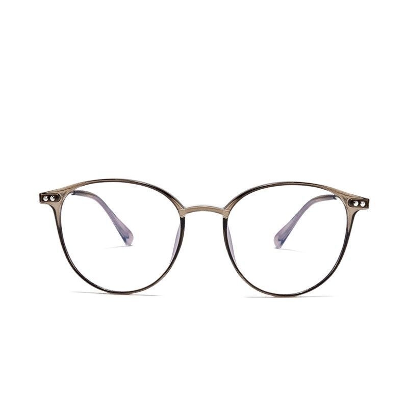 Olvasószemüveg multifokális műanyag-lencsékkel, anti-kék fény védelemmel, teljes TR90 keret, kerek design, rövidlátás-kompatibilis.