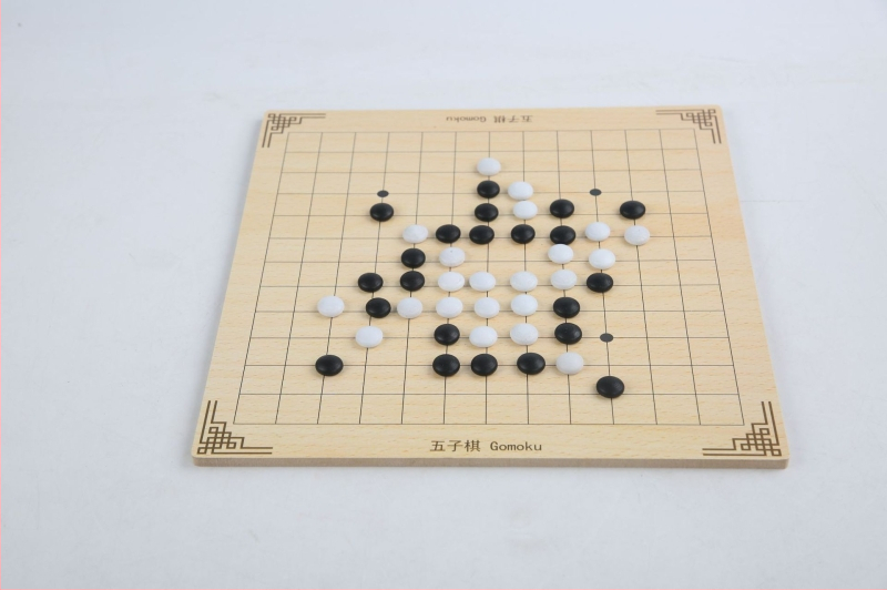 Fa asztali játékkészlet: sakk–go–gomoku, három az egyben, gyerekeknek, 4–6 éveseknek