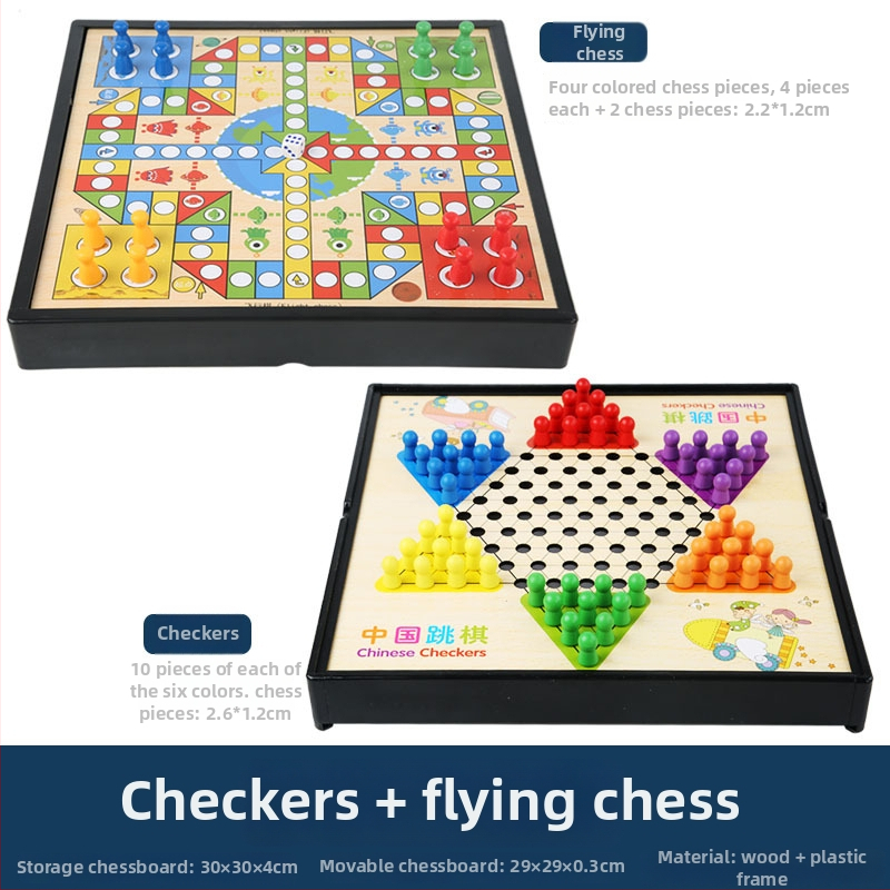 Fa asztali játékkészlet: sakk–go–gomoku, három az egyben, gyerekeknek, 4–6 éveseknek