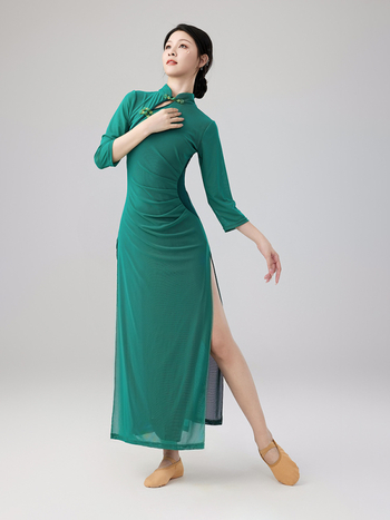 Négyzetes táncruha hálószövésű anyaggal, klasszikus stílusban ihletett dizájn, poliészter-keverék anyag a színpadi előadásokhoz, hastáncra és drámára