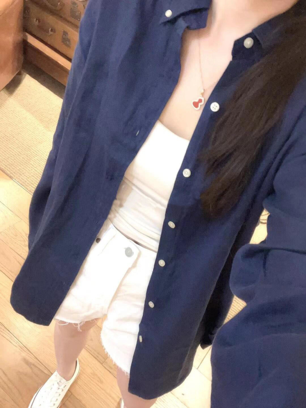 Uniszex len-kanapé hímzett polo felső, hosszú ujjú, laza szabás, UV védelem, őszi 2024