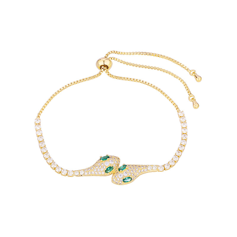 Brățară șarpe din cupru cu electroplacare, design animal/zodiac, stil lux lejer, bijuterii pentru femei