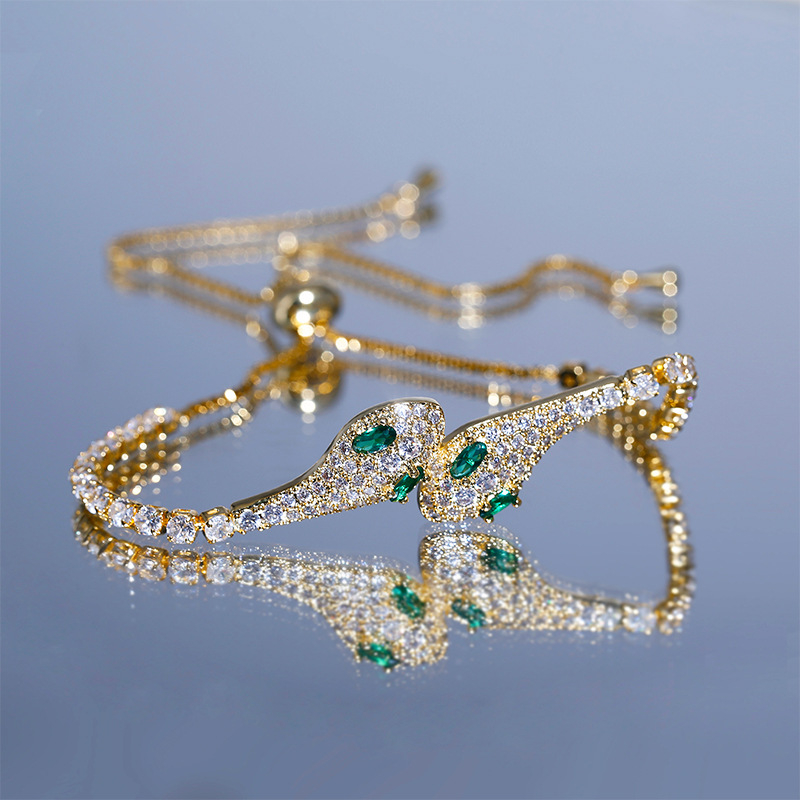 Brățară șarpe din cupru cu electroplacare, design animal/zodiac, stil lux lejer, bijuterii pentru femei