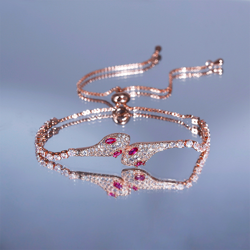 Brățară șarpe din cupru cu electroplacare, design animal/zodiac, stil lux lejer, bijuterii pentru femei