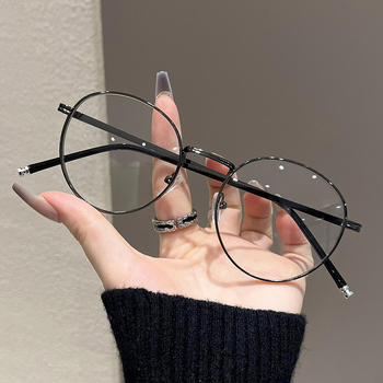 Ochelari de citit Long Biao, lentile PC, protecție împotriva luminii albastre, ramă metalică ovală