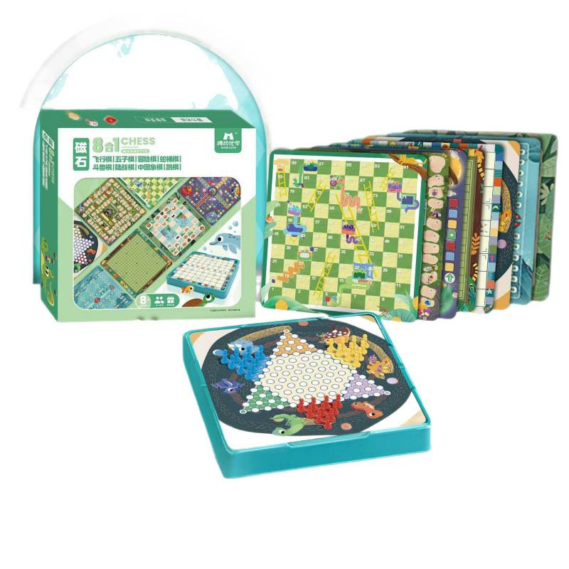 Set magnetic All-in-One de jocuri de masă cu Flying Chess, Backgammon și Checkers