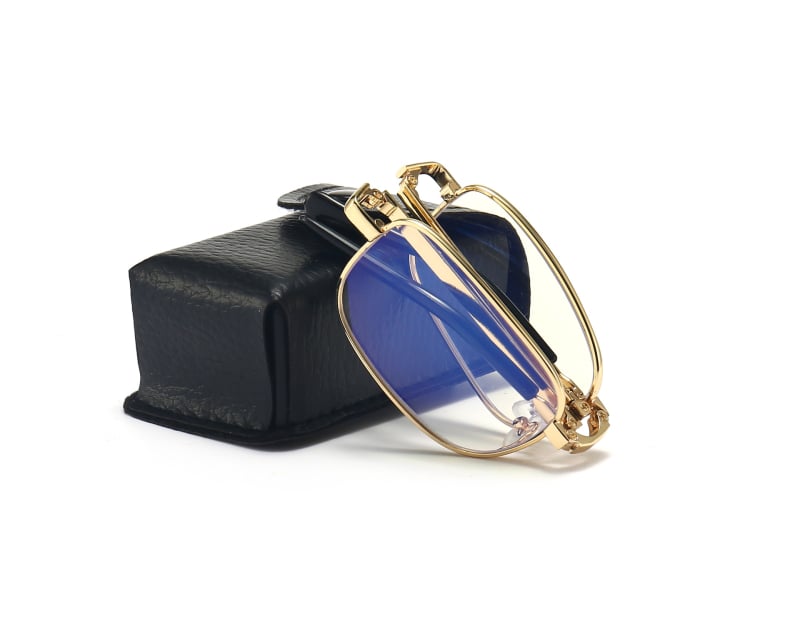 Fém négyzetes presbiópia szemüveg, HD műgyanta lencsékkel, aszférikus, anti-kék fény