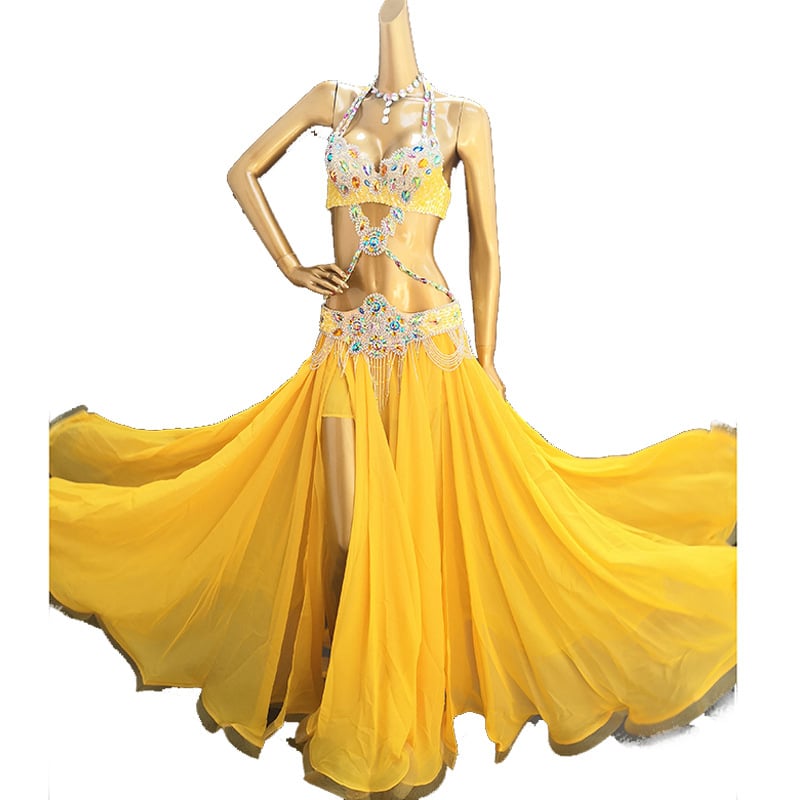 Костюм за ориенталски танц – ръчно пришити пайети, Chenille с еластан, женски, пролет 2025