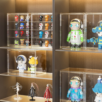 DH767 Cutie transparentă pentru încălțăminte cu capac, PET plastic, 25 L, cu compartimente, stivuibilă, rezistentă la praf