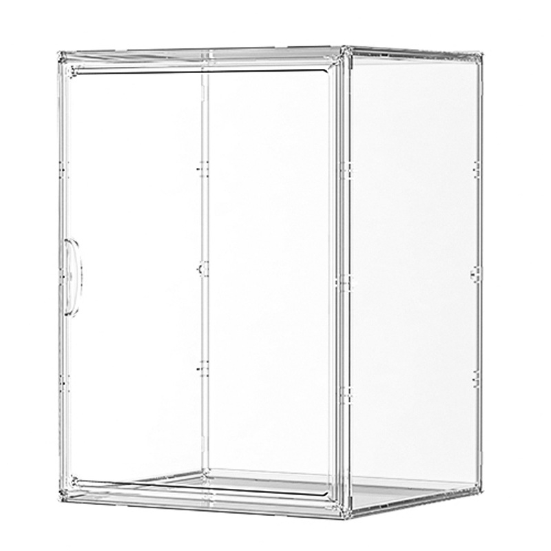 DH767 Cutie transparentă pentru încălțăminte cu capac, PET plastic, 25 L, cu compartimente, stivuibilă, rezistentă la praf