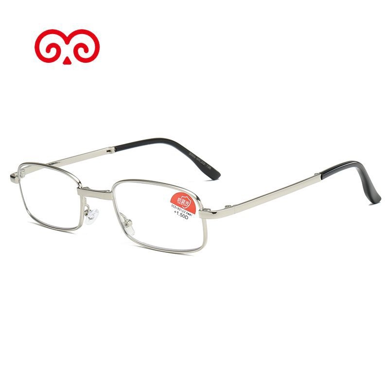 Ochelari de citit, ramă metalică completă, lentile PC, protecție împotriva luminii albastre, rezistență la radiații, formă ovală