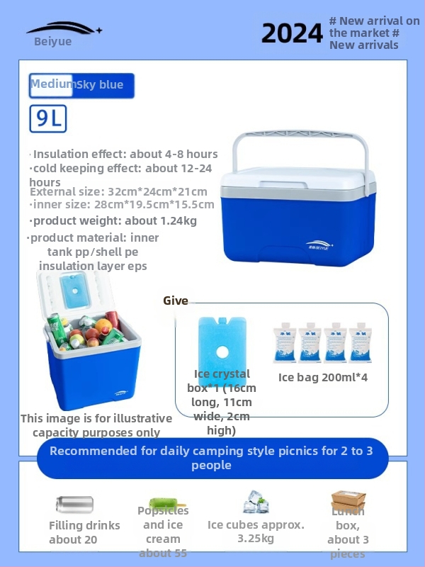 Beiyue izolovaný rybársky box, PE materiál, objem 12–20 L, prenosný
