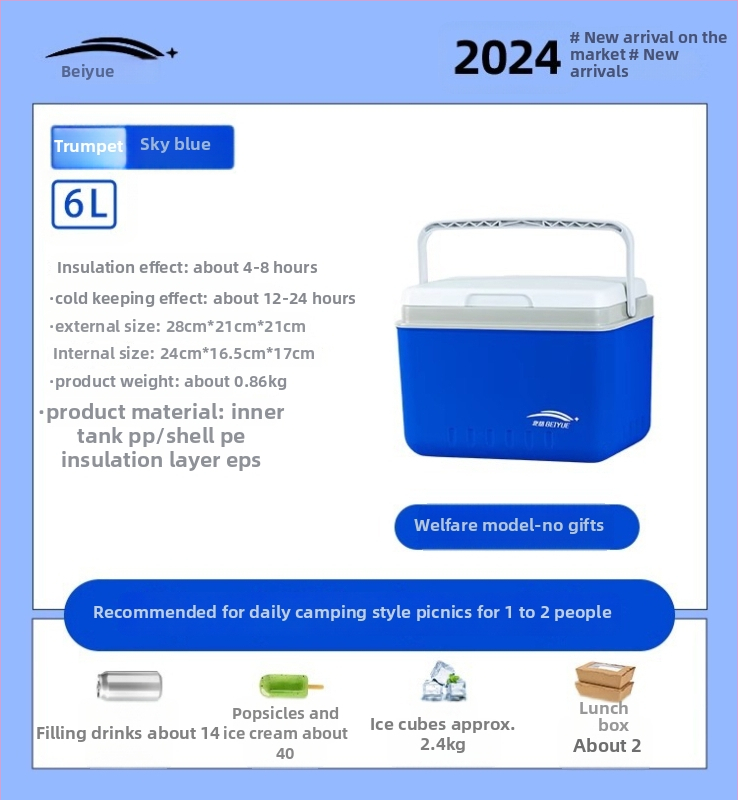 Beiyue izolovaný rybársky box, PE materiál, objem 12–20 L, prenosný