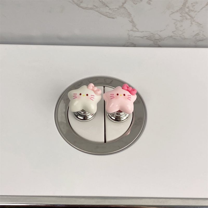 WC-tartozék – nyomógombos kialakítás hosszú körmökhöz – aranyos macskás dizájn