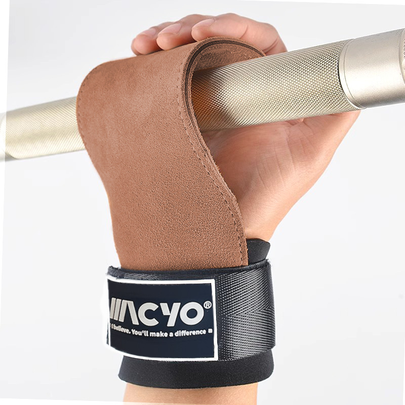 Fitnesz kesztyű csuklóvédővel és tenyérvédővel, mikroszálas bőrből, négy ujjas kialakítású, húzódzkodáshoz és súlyemeléshez