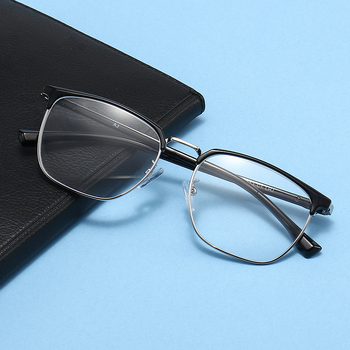 Olvasószemüveg TR fém kerettel, lencsék gyantából, anti-kékfény védelemmel, teljes keret, közeli látás támogatás