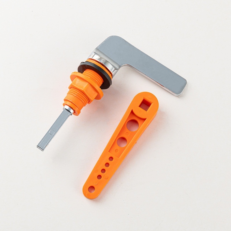 WC tartálykulcs, cinkötvözet, modern minimalist design, előoldali működtetés