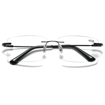 Férfiaknak keret nélküli presbyopia szemüveg automatikus zoomos progresszív multifokális, PC lencsékkel, anti-kékfénnyel