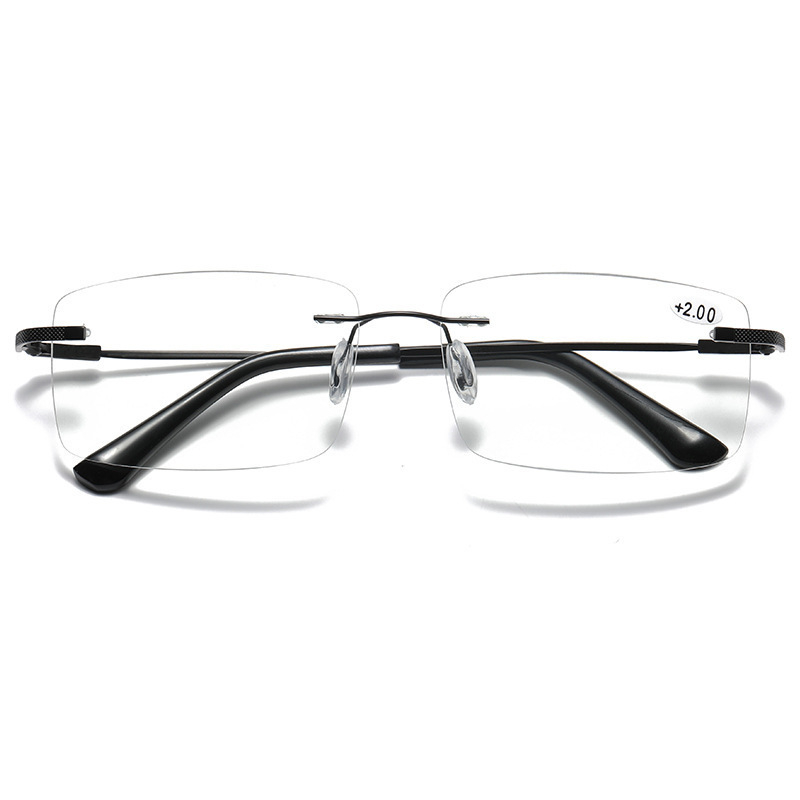 Férfiaknak keret nélküli presbyopia szemüveg automatikus zoomos progresszív multifokális, PC lencsékkel, anti-kékfénnyel