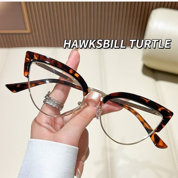 Cat-Eye olvasószemüveg, PC lencsékkel, anti-kékfény védelemmel, teljes keret, myopia-kompatibilis