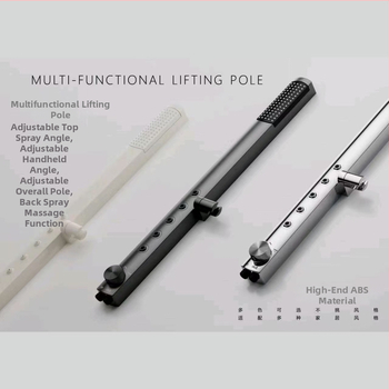 Otthoni zuhanyfejes nyomásos készlet, ABS test, krómozott felület, modern stílus, fúrás nélküli telepítés