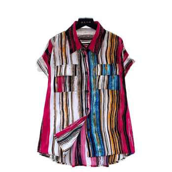 Poliészteres ing polo gallérral, rövid ujjú, szabványos szabás, 2025 nyár