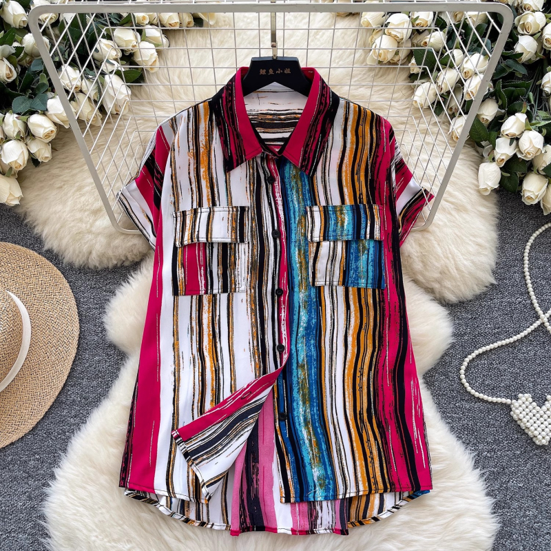 Poliészteres ing polo gallérral, rövid ujjú, szabványos szabás, 2025 nyár