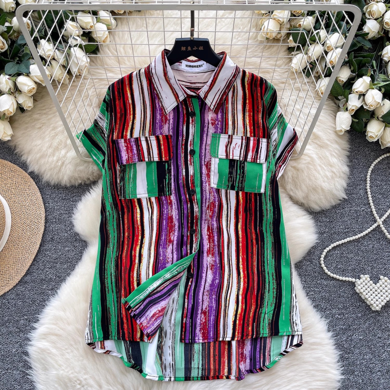 Poliészteres ing polo gallérral, rövid ujjú, szabványos szabás, 2025 nyár