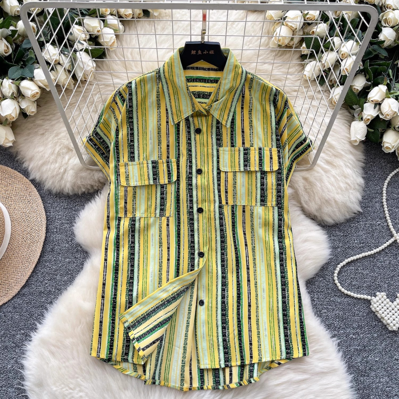 Poliészteres ing polo gallérral, rövid ujjú, szabványos szabás, 2025 nyár