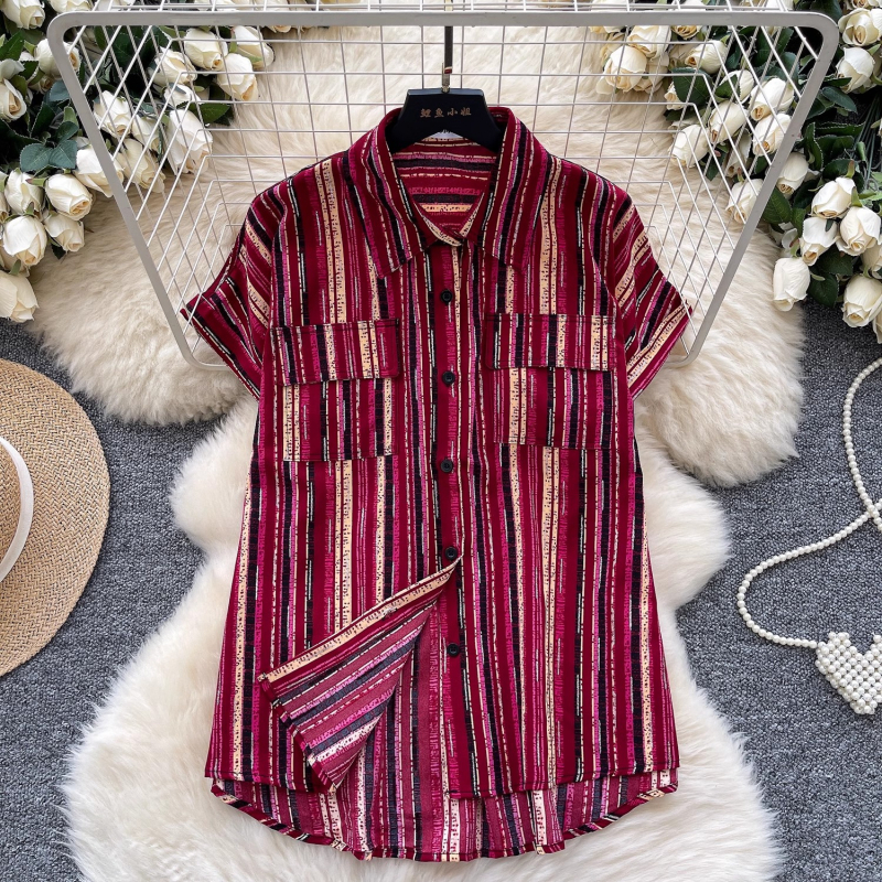 Poliészteres ing polo gallérral, rövid ujjú, szabványos szabás, 2025 nyár