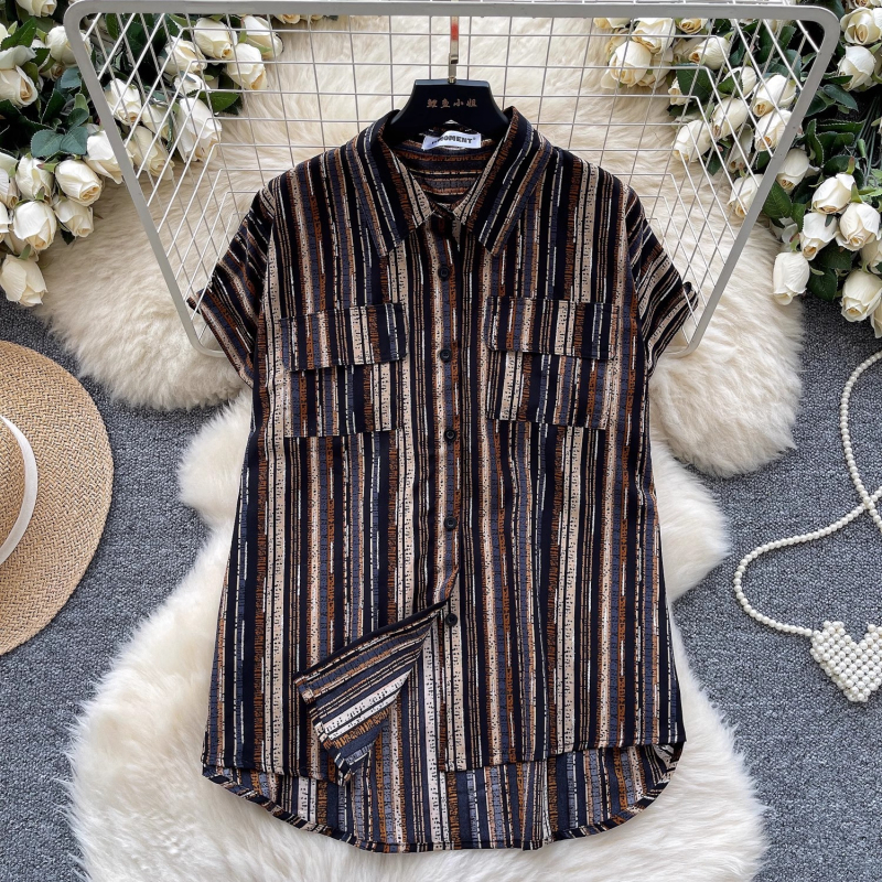 Poliészteres ing polo gallérral, rövid ujjú, szabványos szabás, 2025 nyár