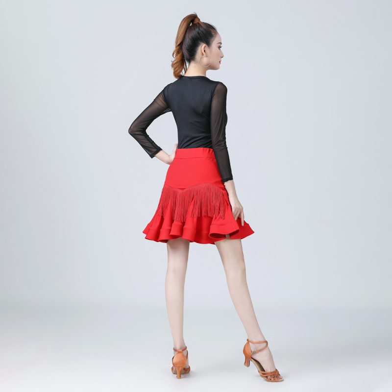 Női latin tánc body hosszú háló ujjas, négy évszakos – modern táncruha, anyag: poliészter 90%