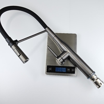 Kihúzható konyhai csaptelep, 304 rozsdamentes acélból, kerámia patronos szelep, 1/2in bemenet, 0-90°C