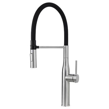 Kihúzható konyhai csaptelep, 304 rozsdamentes acélból, kerámia patronos szelep, 1/2in bemenet, 0-90°C