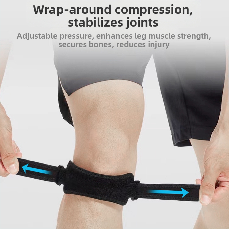 Sport térdvédő szalag: légáteresztő nylon-szilikon anyag, ütéscsillapító védelem, térdvédő, alkalmas kosárlabdára és más sportokra