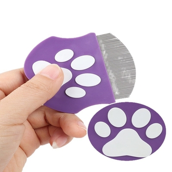 Háziállat arcápoló fésű könnyezés okozta foltokra macskáknál – műanyag, kerek fejű, hosszú szőrű macskáknak