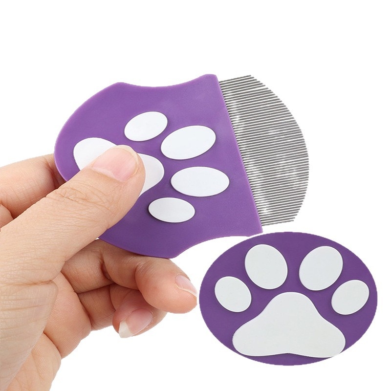 Háziállat arcápoló fésű könnyezés okozta foltokra macskáknál – műanyag, kerek fejű, hosszú szőrű macskáknak