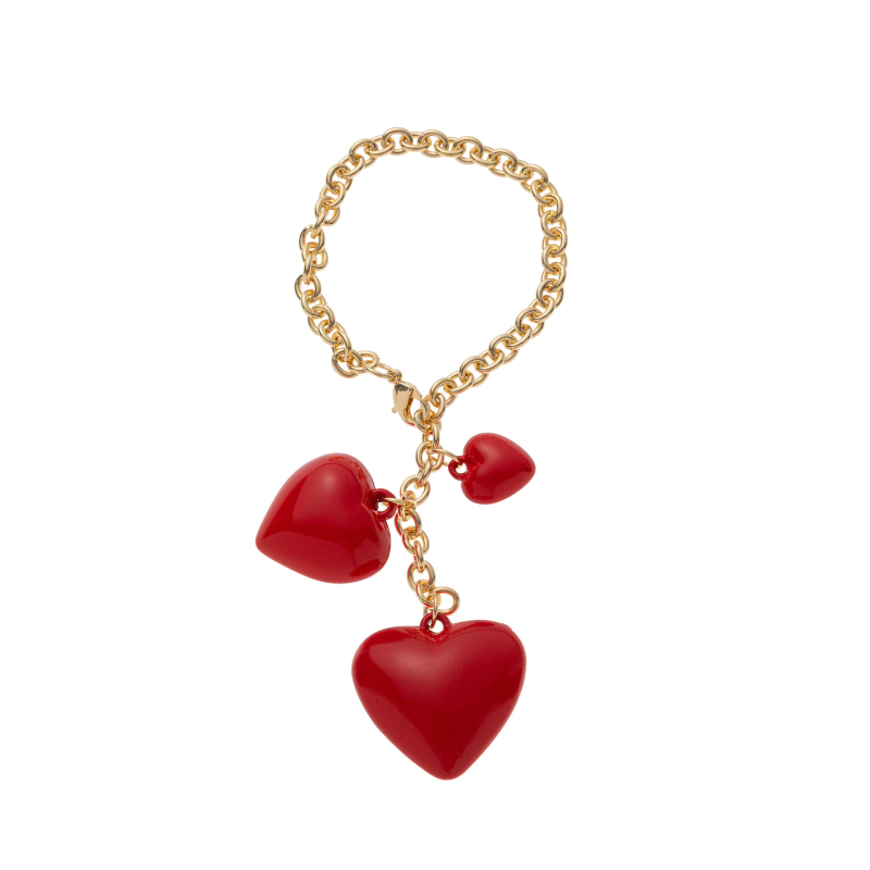 Réz kulcstartó és táskadísz, szív alakú, gyanta gyöngy akcentussal; minták Szív/Vízcső/Zengő; stílus Személyes Trend; 2025 nyár