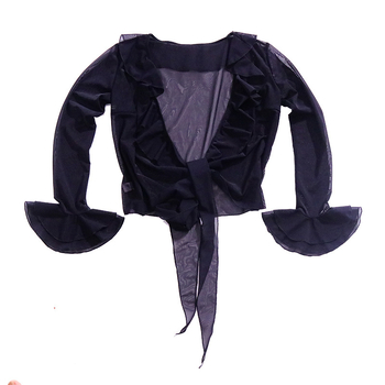 Flamenco felső trombitás ujjakkal, water gauze anyagból, szintetikus rostok keveréke spandexszel 30% alatt, belly dance-hez