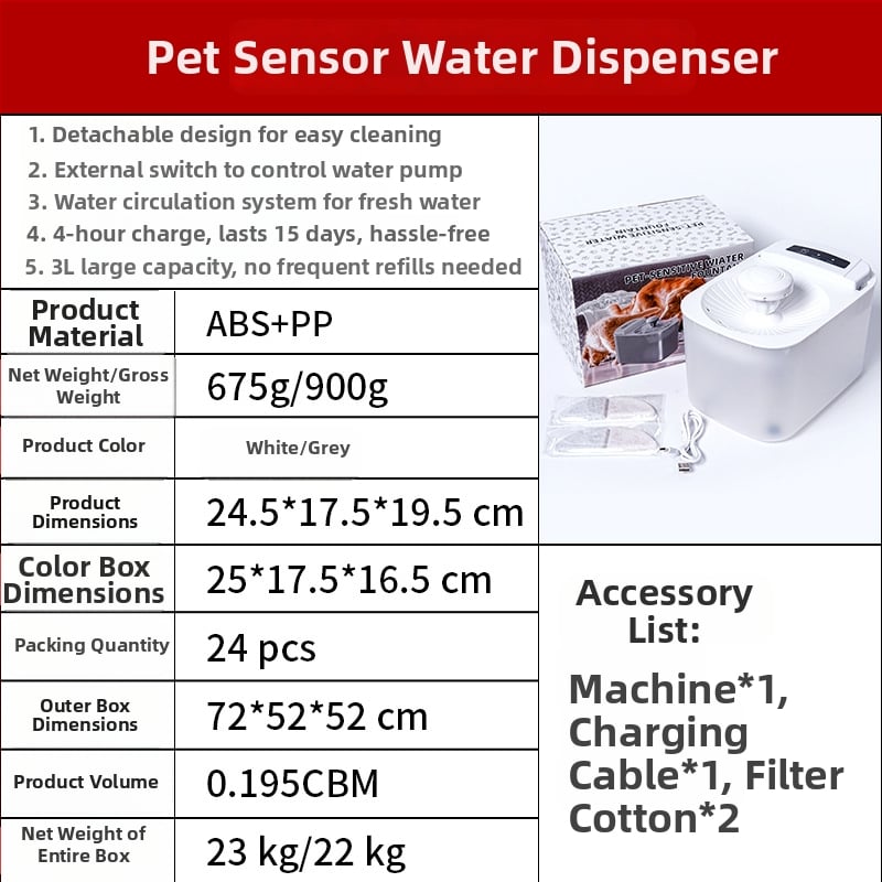 Δοχείο πόσιμου νερού για κατοικίδια, μοντέλο Eg-618, αποσπώμενο, βάρος 950 g, κατάλληλο για γάτες και σκύλους