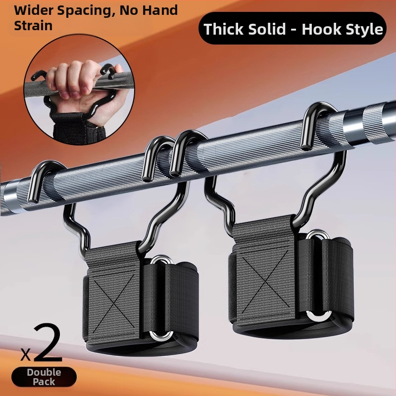 Húzódzkodáshoz segítő csuklópánt fogó kampóval – Fő anyagok: SBR, poliészter, fém kampó; Alkalmazható sportok: vízszintes rúd, súlyzók; Védő rész: csukló; Kategória: csuklópánt