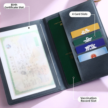Monlik kožený troj-in-1 ochranný obal pre dieťa: rodný list a očkovací preukaz, model Peace and Joy, hrúbka 1,0 cm