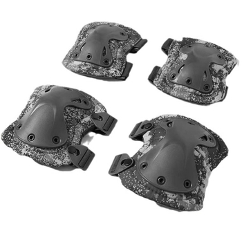 Taktikai térd-, könyök- és csuklóvédő készlet gyémántos párnákkal — négy részes készlet, nem szövött anyagból készült, felnőtteknek, kültéri taktikai sportokra