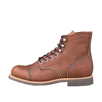 Munkás bakancs tehénbőrből készült felsőrésszel, gumitalppal, férfiaknak, klasszikus vintage amerikai stílusban (Tavasz 2025)