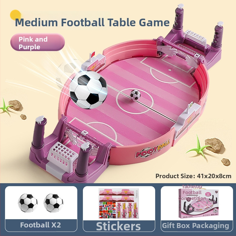 Kétszemélyes asztali futball játék gyerekeknek, műanyagból, oktatási jellegű, 4-6 éveseknek, színes dobozban