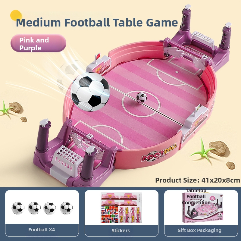 Kétszemélyes asztali futball játék gyerekeknek, műanyagból, oktatási jellegű, 4-6 éveseknek, színes dobozban
