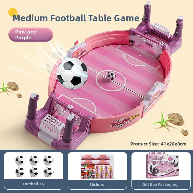 Kétszemélyes asztali futball játék gyerekeknek, műanyagból, oktatási jellegű, 4-6 éveseknek, színes dobozban