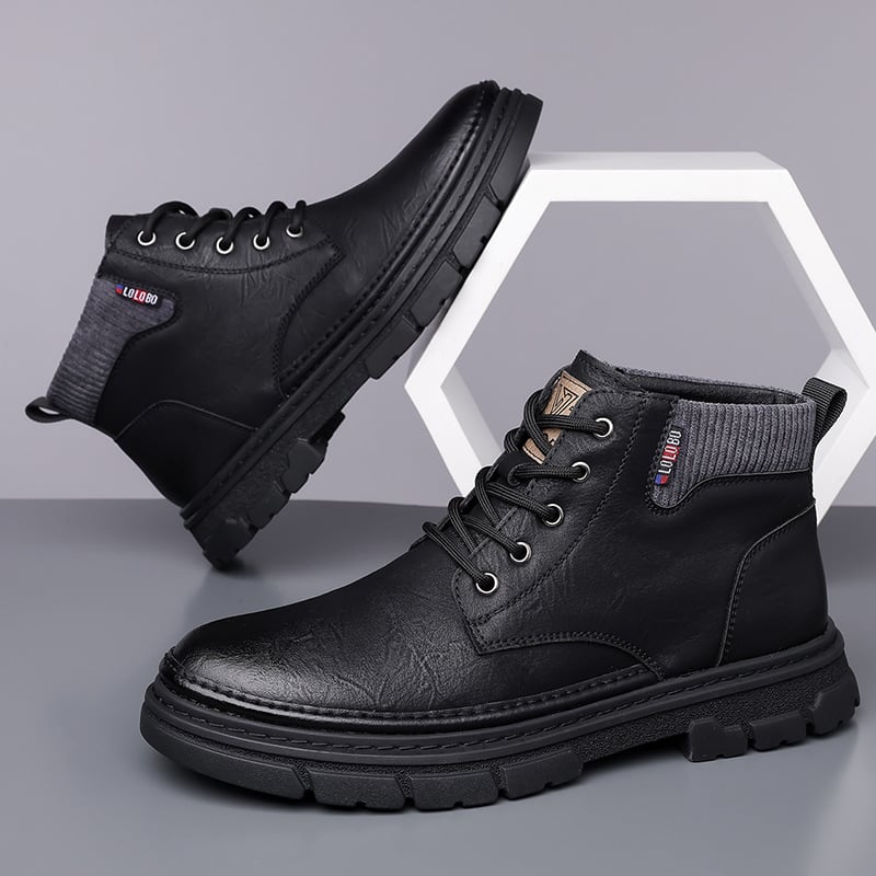 Cizme Martin pentru iarnă — partea superioară PU, talpă de cauciuc, căptușeală din pluș